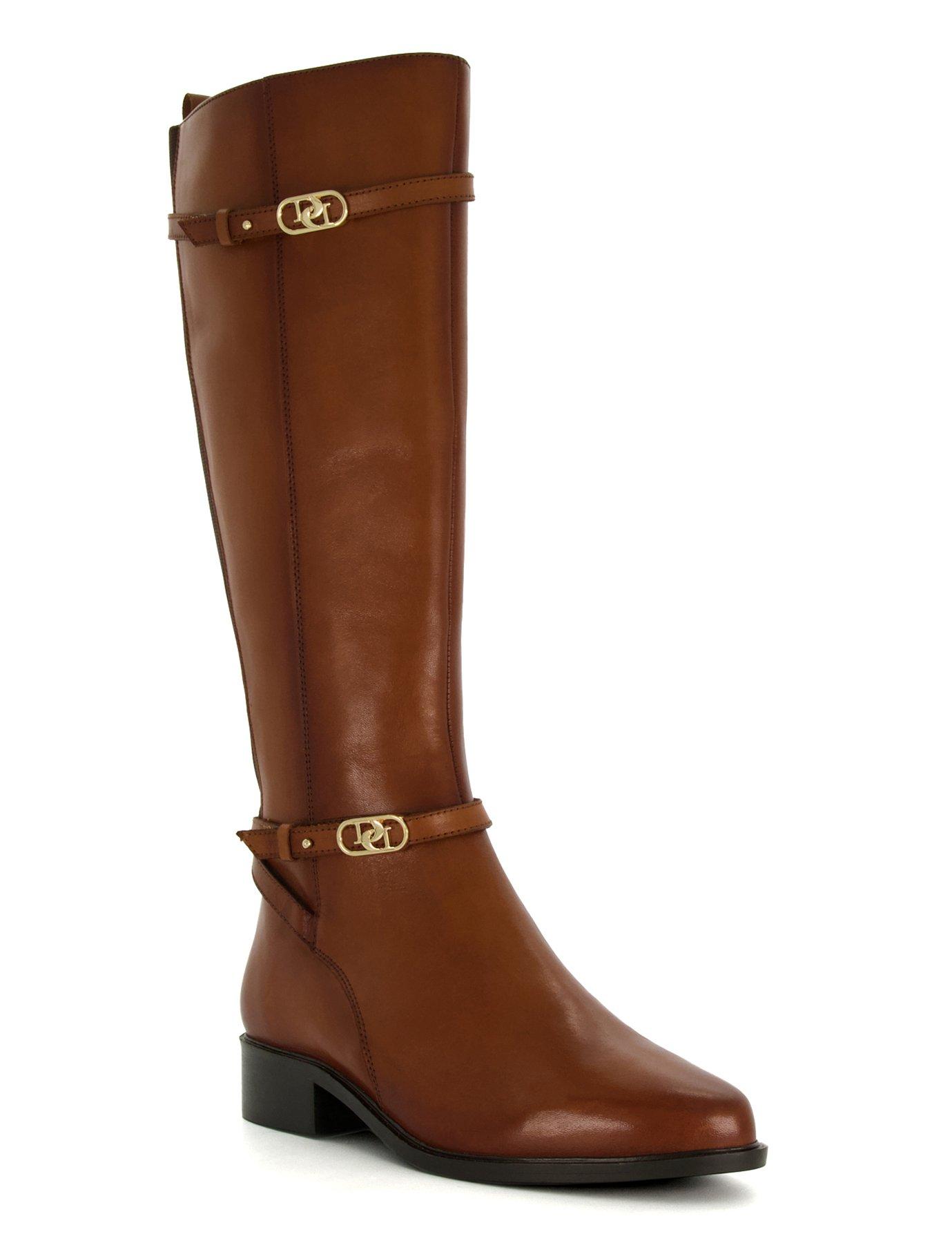 Wide Fit Tup Knee Boot Brown