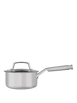 Product photograph of Ninja Zerostick Stainless Steel 16cm Saucepan With Lid - C60216uk from very.co.uk