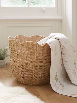 Product photograph of Lucy Mecklenburgh Home Scalloped Round Storage Basket Ndash 37 Cm from very.co.uk