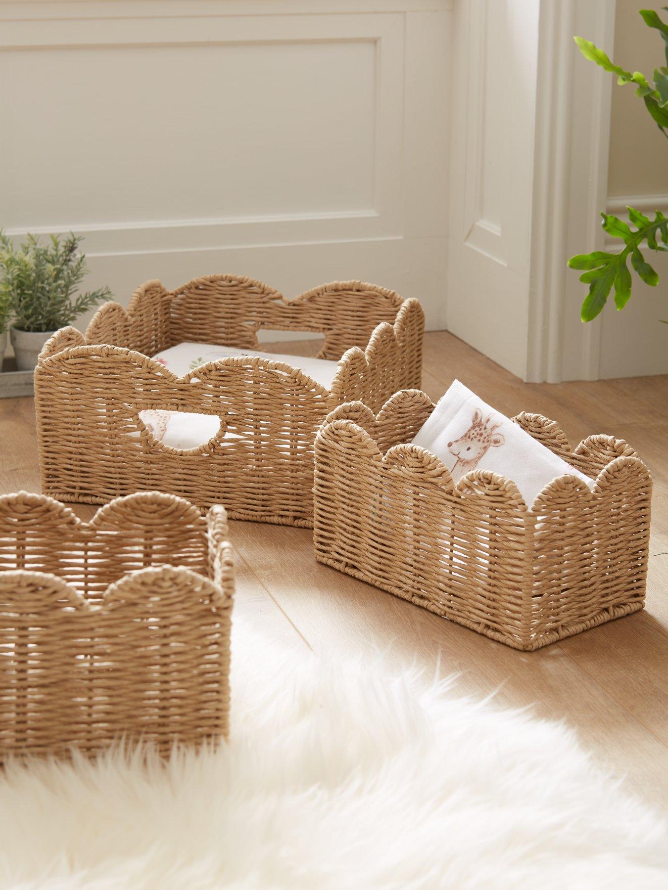 undefined Set Of 3 Scallop Storage Baskets