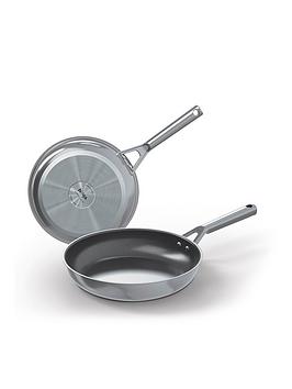 Product photograph of Ninja Zerostick Stainless Steel 2-piece Frying Pan Set 20cm 26cm - C62100uk from very.co.uk