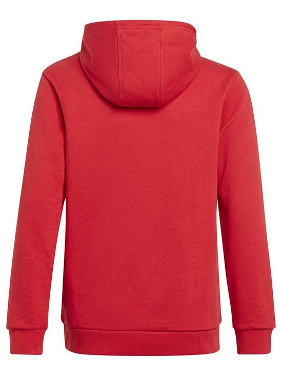 back image of adidas-originals-junior-unisex-trefoil-hoodie-better-scarlet