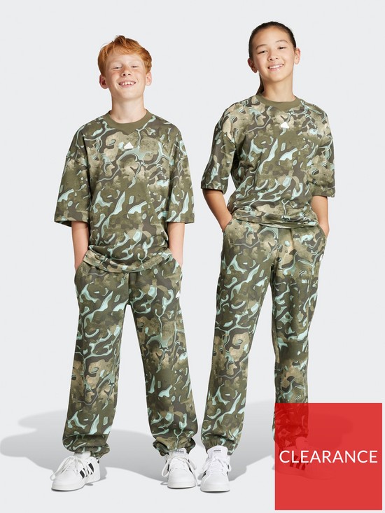 stillFront image of adidas-sportswear-junior-future-icons-boy-printed-joggers-aqua