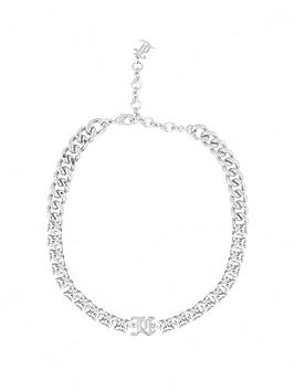 juicy couture crystal silver plated necklace