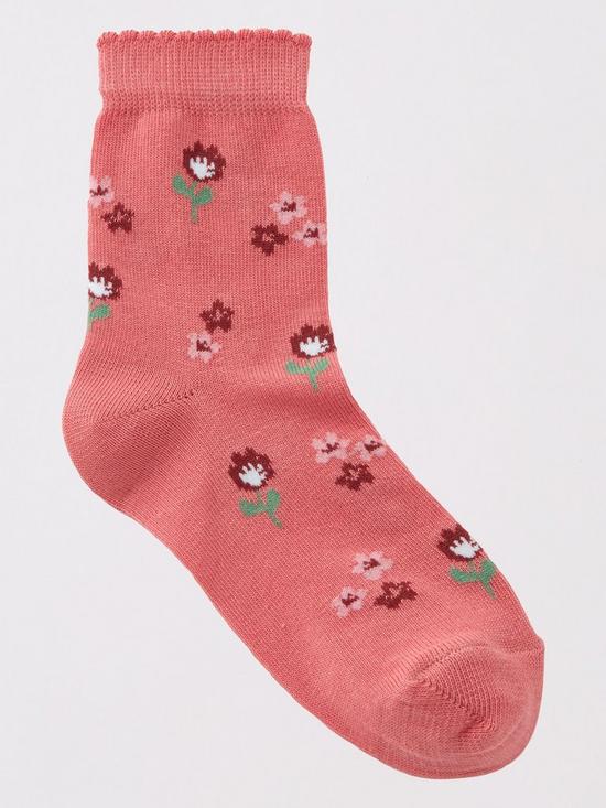 back image of mini-v-by-very-girls-7-pack-floral-socks