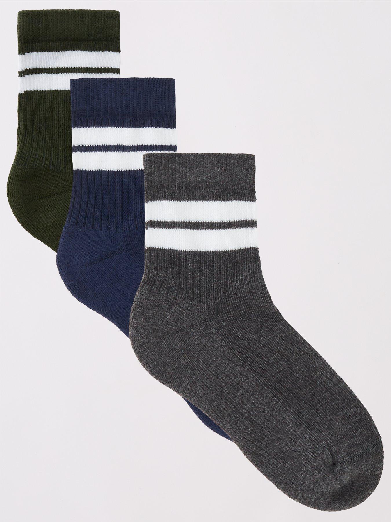 V by Very Boys 3 Pack Stripe Sport Socks - Colour - Multi