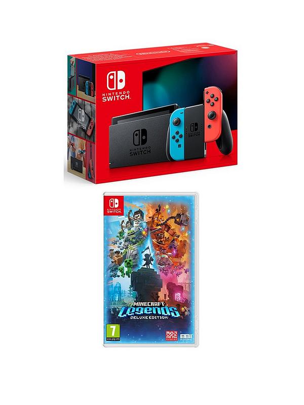 Nintendo Switch Neon Console with Minecraft Legends Deluxe Edition