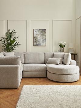 Product photograph of Very Home Lambert Corner Right Hand Chaise Sofa - Natural from very.co.uk