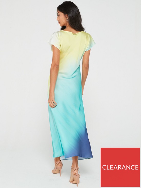 stillFront image of v-by-very-ombre-angel-sleeve-midiaxi-dress-multi