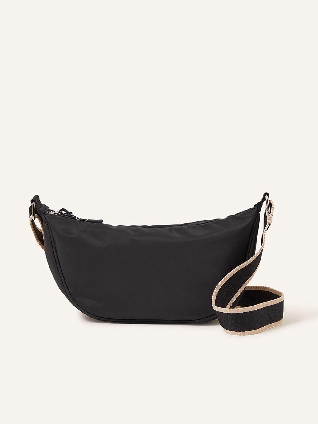 Nylon Sling Cross body Bag Black