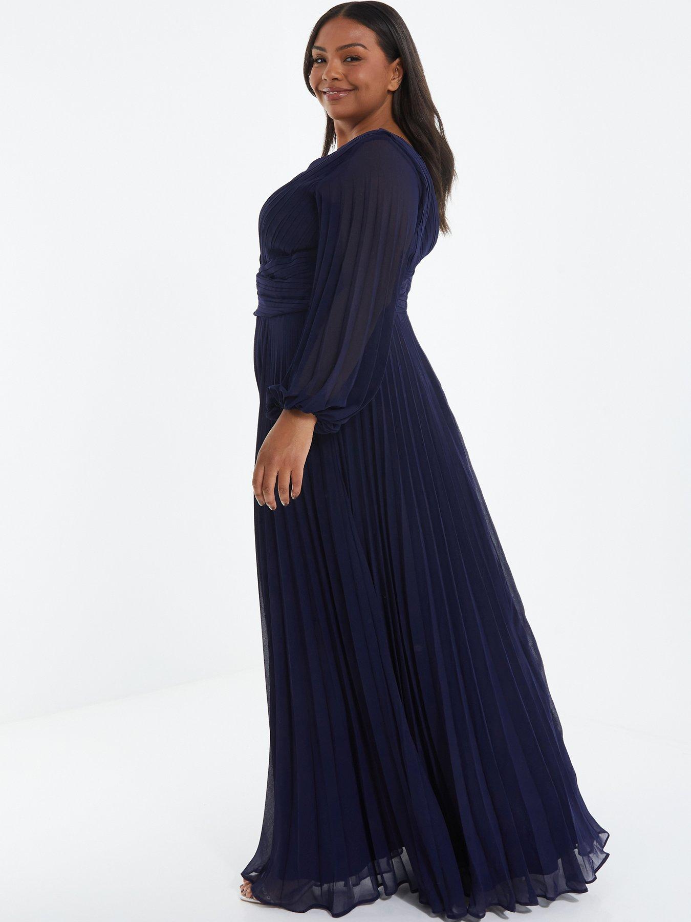 Quiz curve navy on sale dress