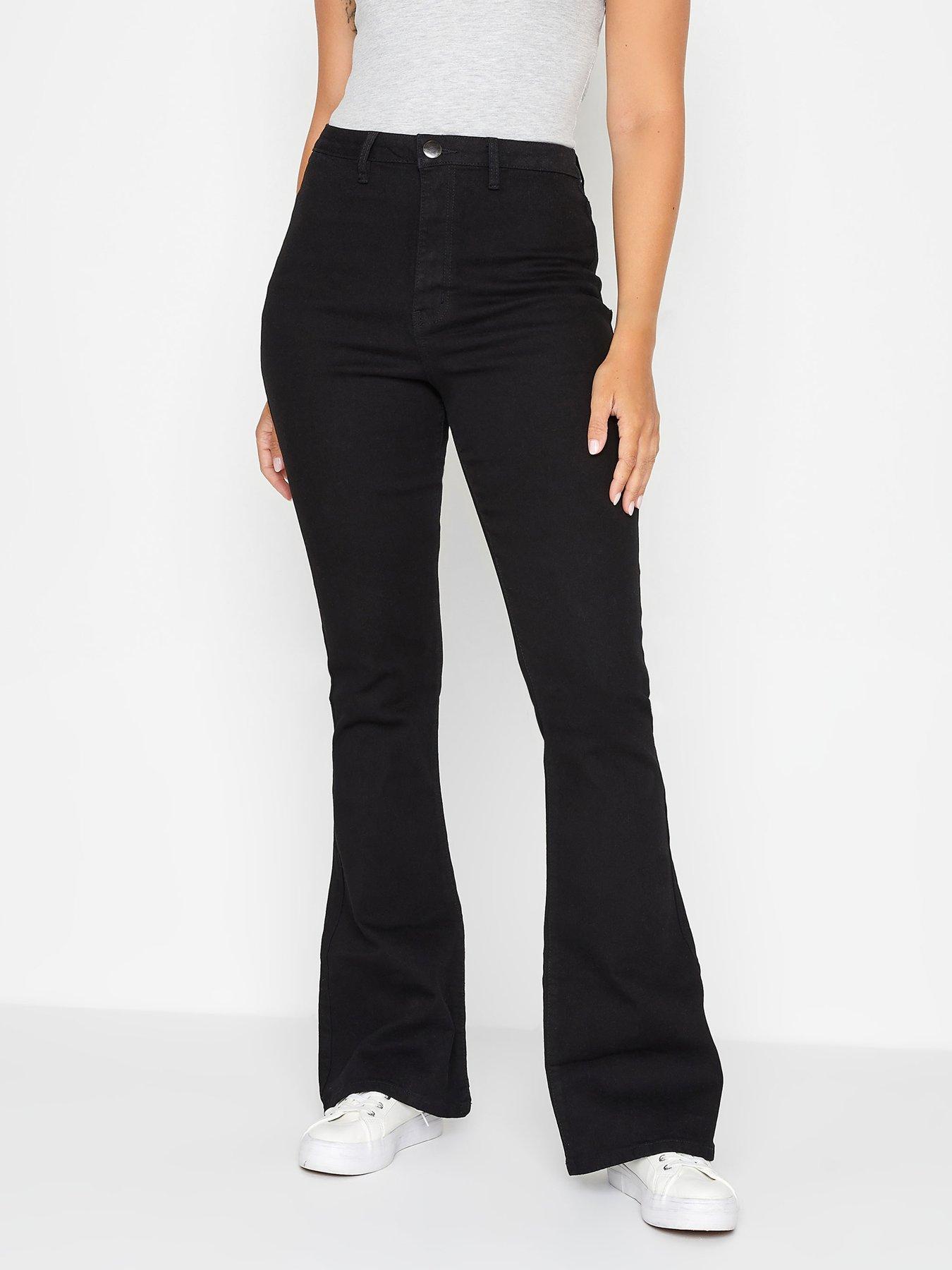 Long Tall Sally Black Denim 70S Flare Jean 36In