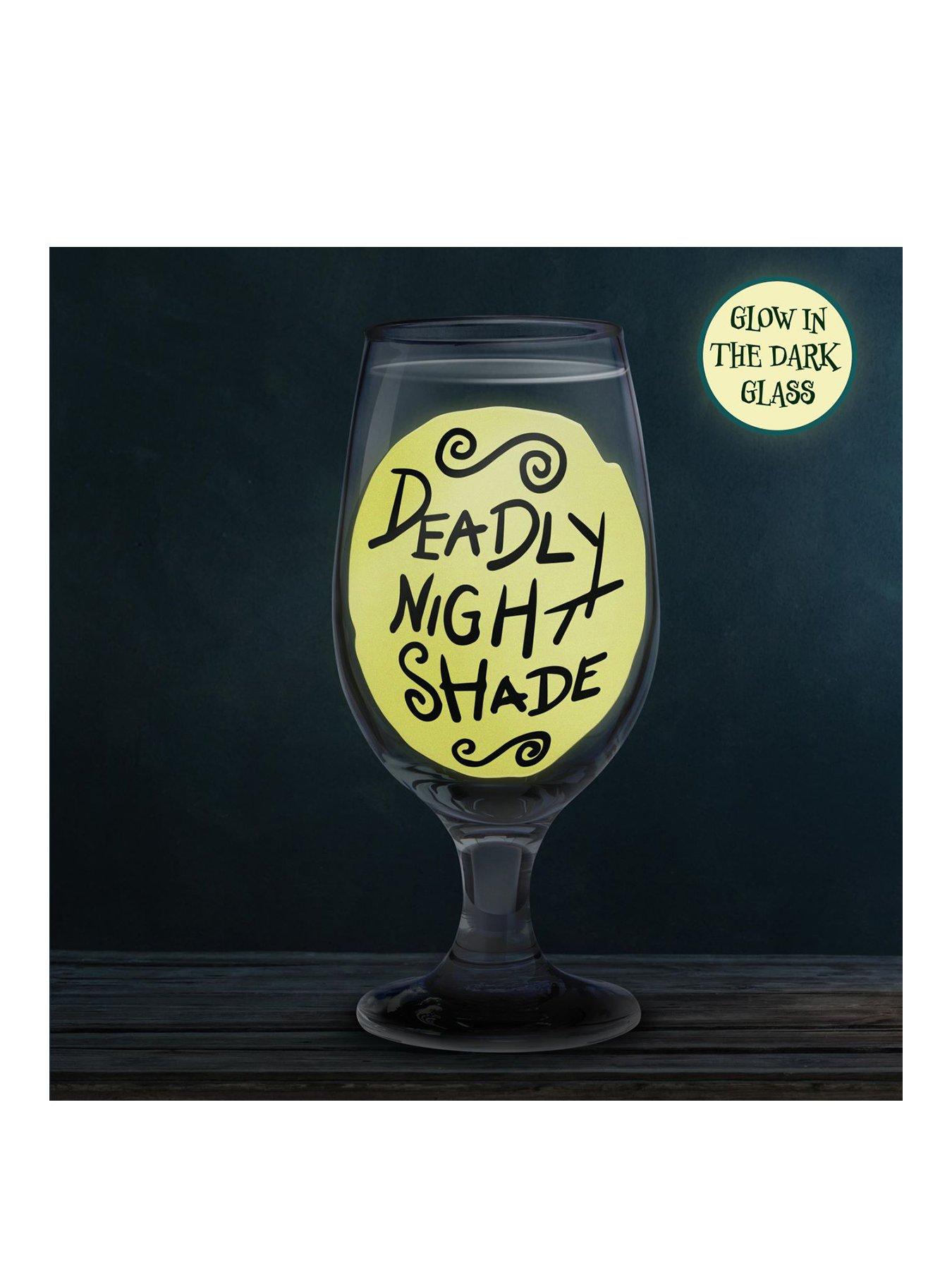 Product photograph of Nightmare Before Christmas Glow In The Dark Glass from very.co.uk