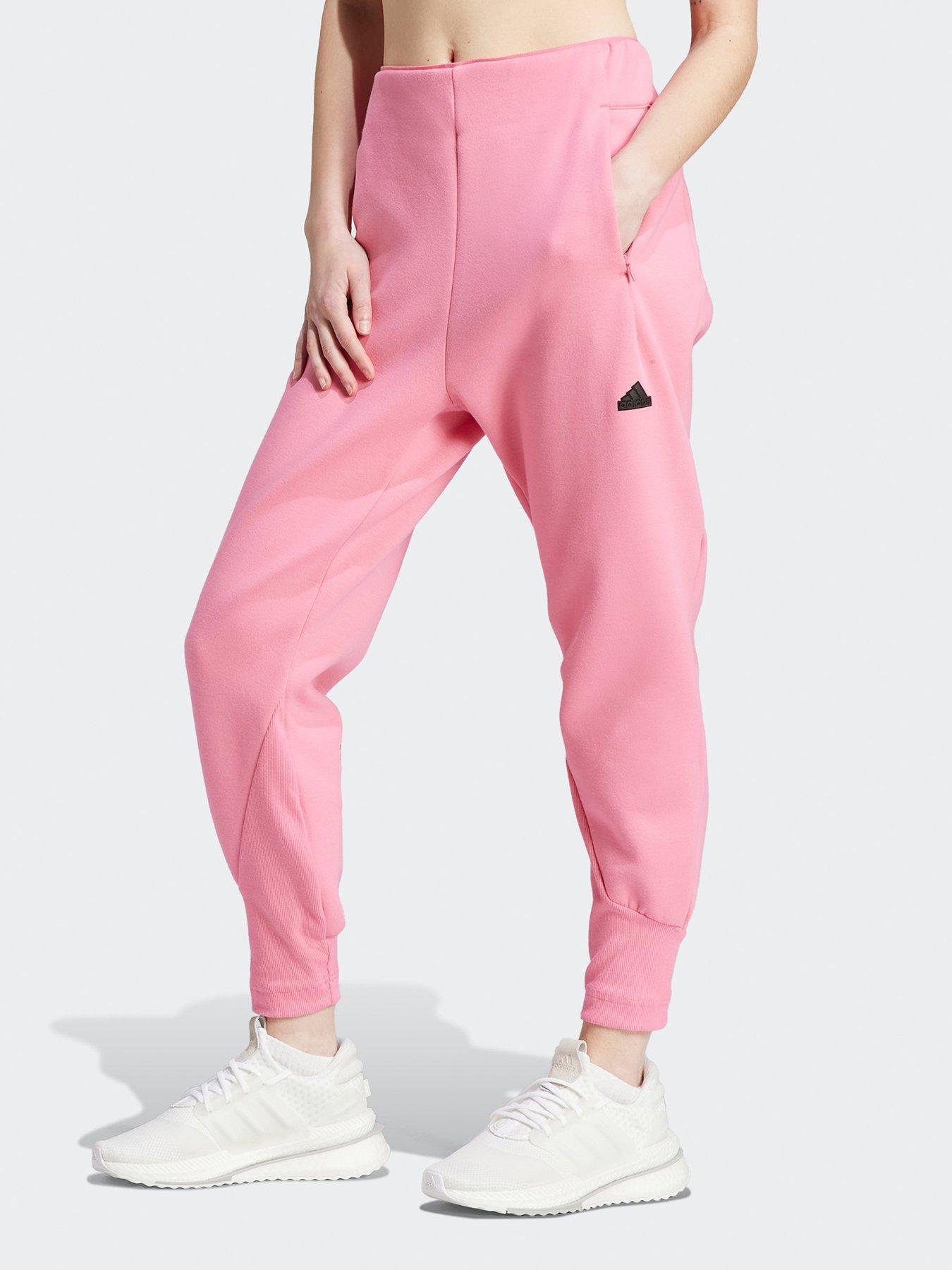 Pink adidas tracksuit discount bottoms