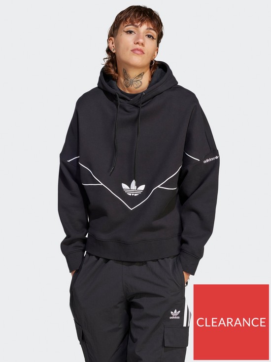 front image of adidas-originals-hoodie-blackwhite