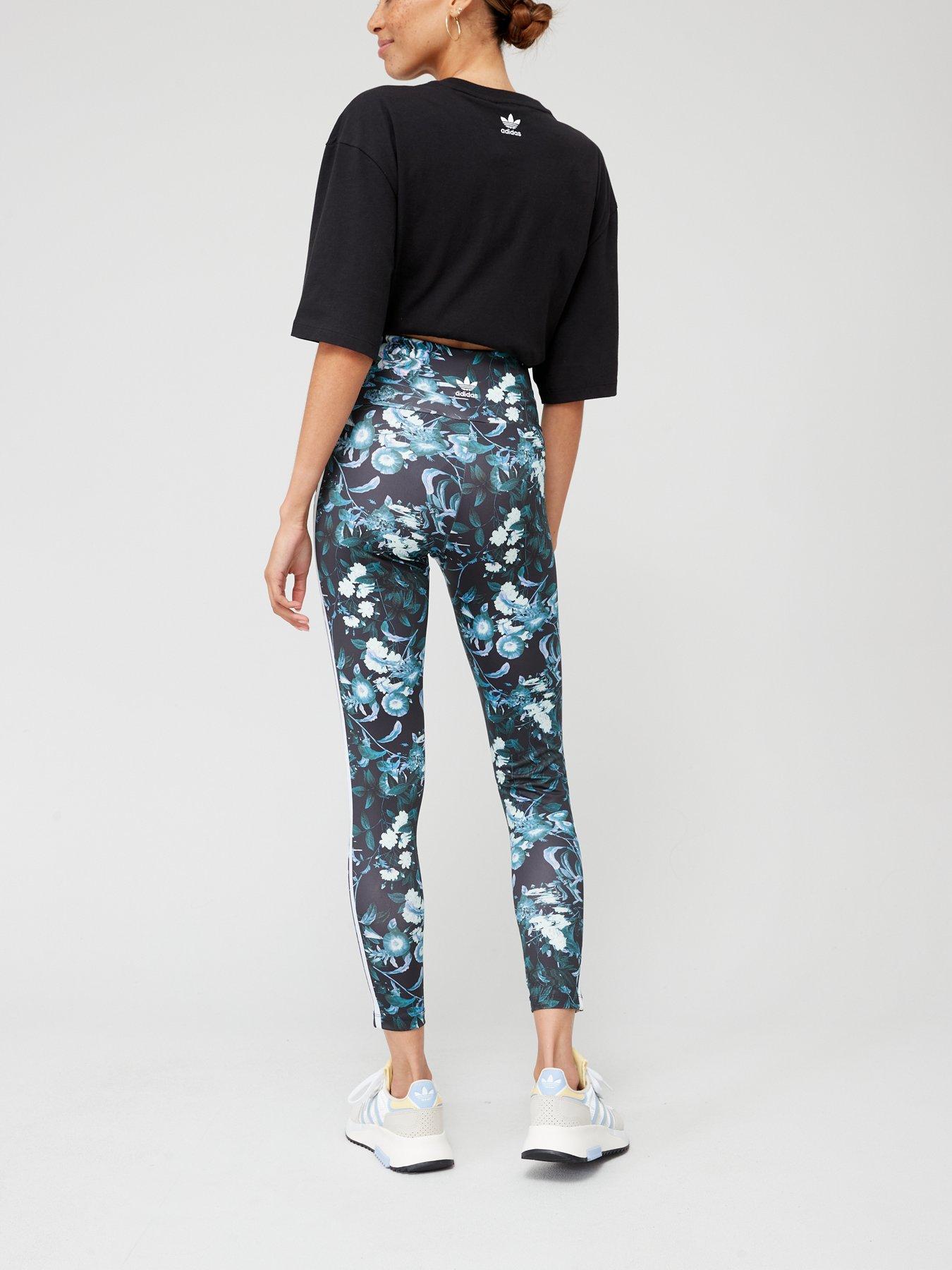 Flower All Over Print Leggings Black Multi