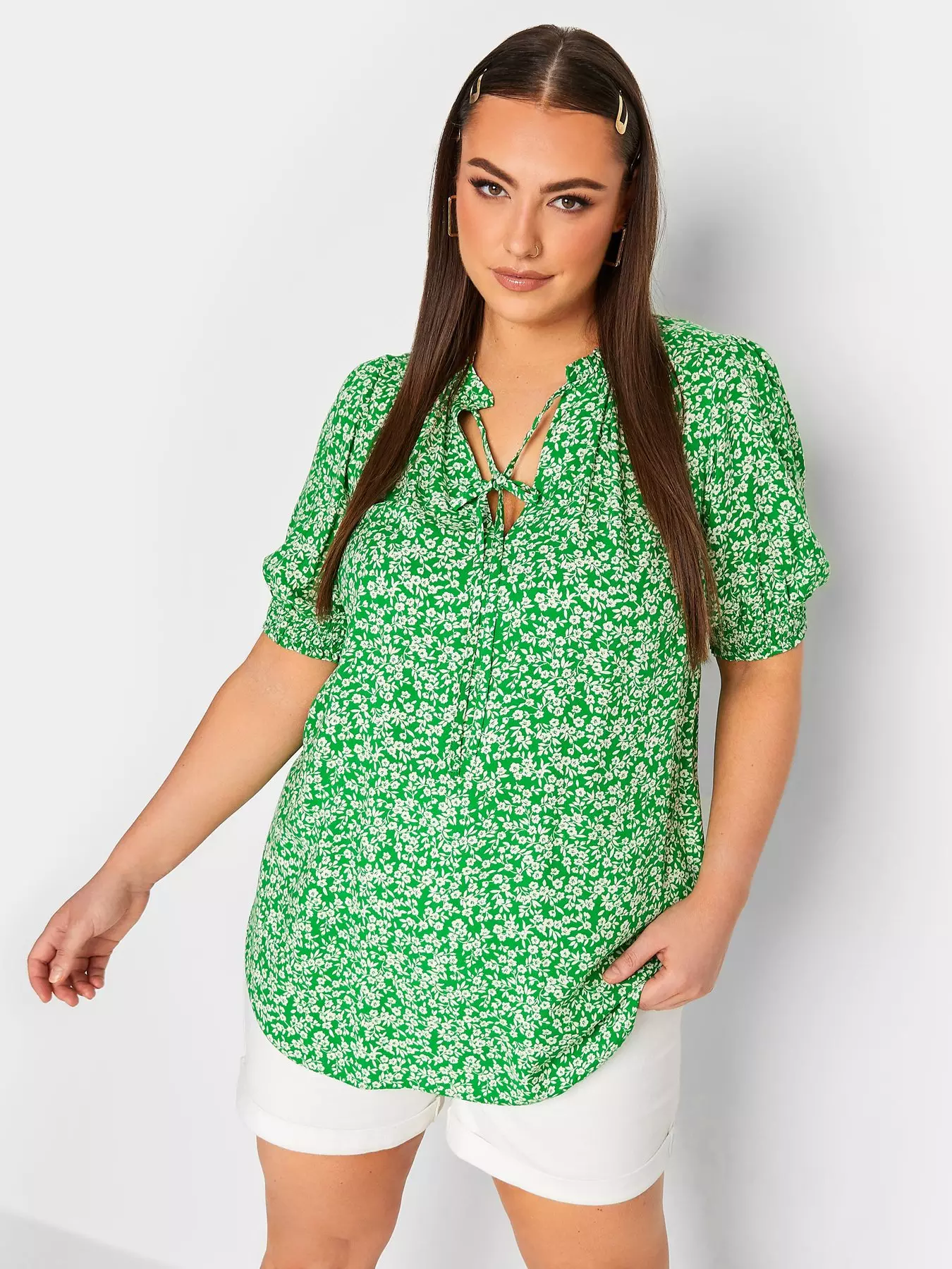 Aria Ruffle Blouse Green, Tops & T-shirts