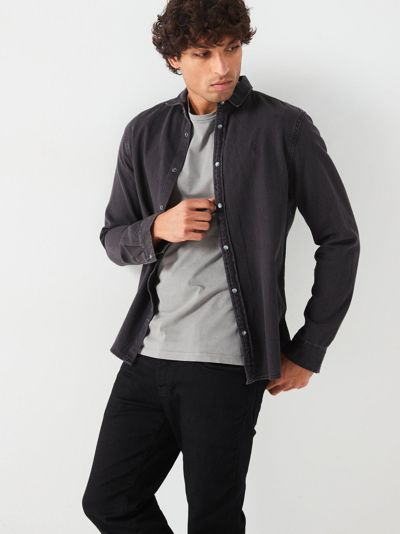 AllSaints: Gleason Long Sleeve Shirt - Black