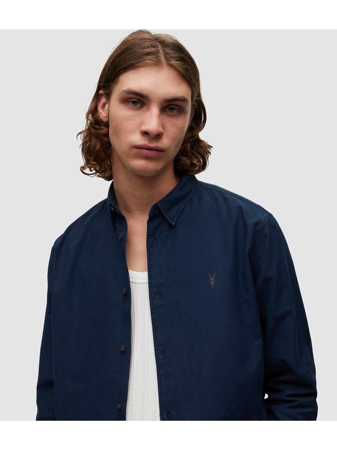 Image 5 of 5 of AllSaints Hawthorne Long Sleeve Shirt - Navy