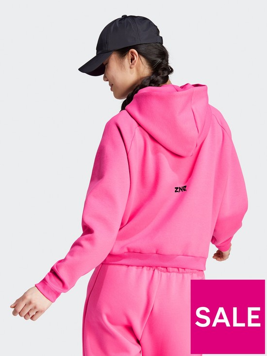 stillFront image of adidas-sportswear-zne-full-zip-hoodie-pink
