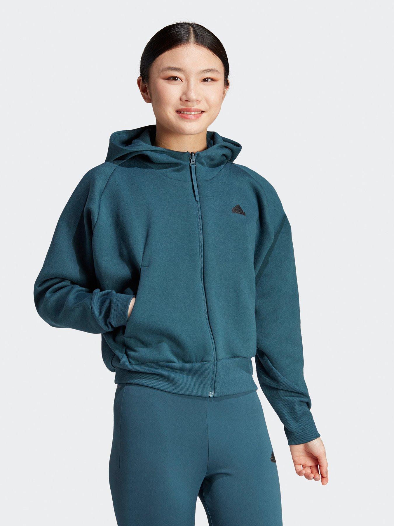 Adidas zne 3 stripe zip thru hoodie in navy deals