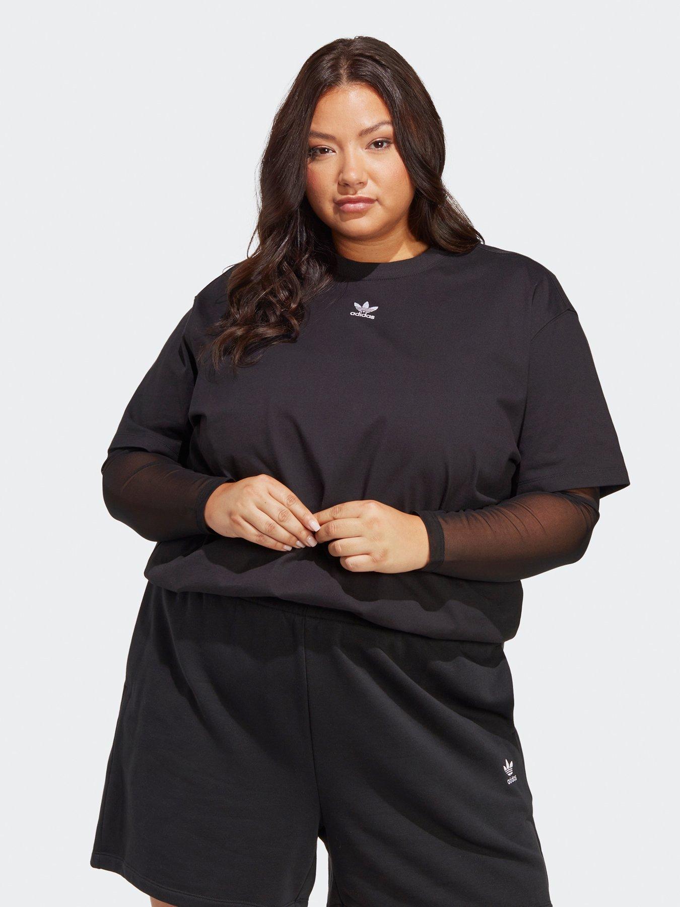 Image 1 of 4 of adidas Originals Womens Plus Size Trefoil Tee - Black