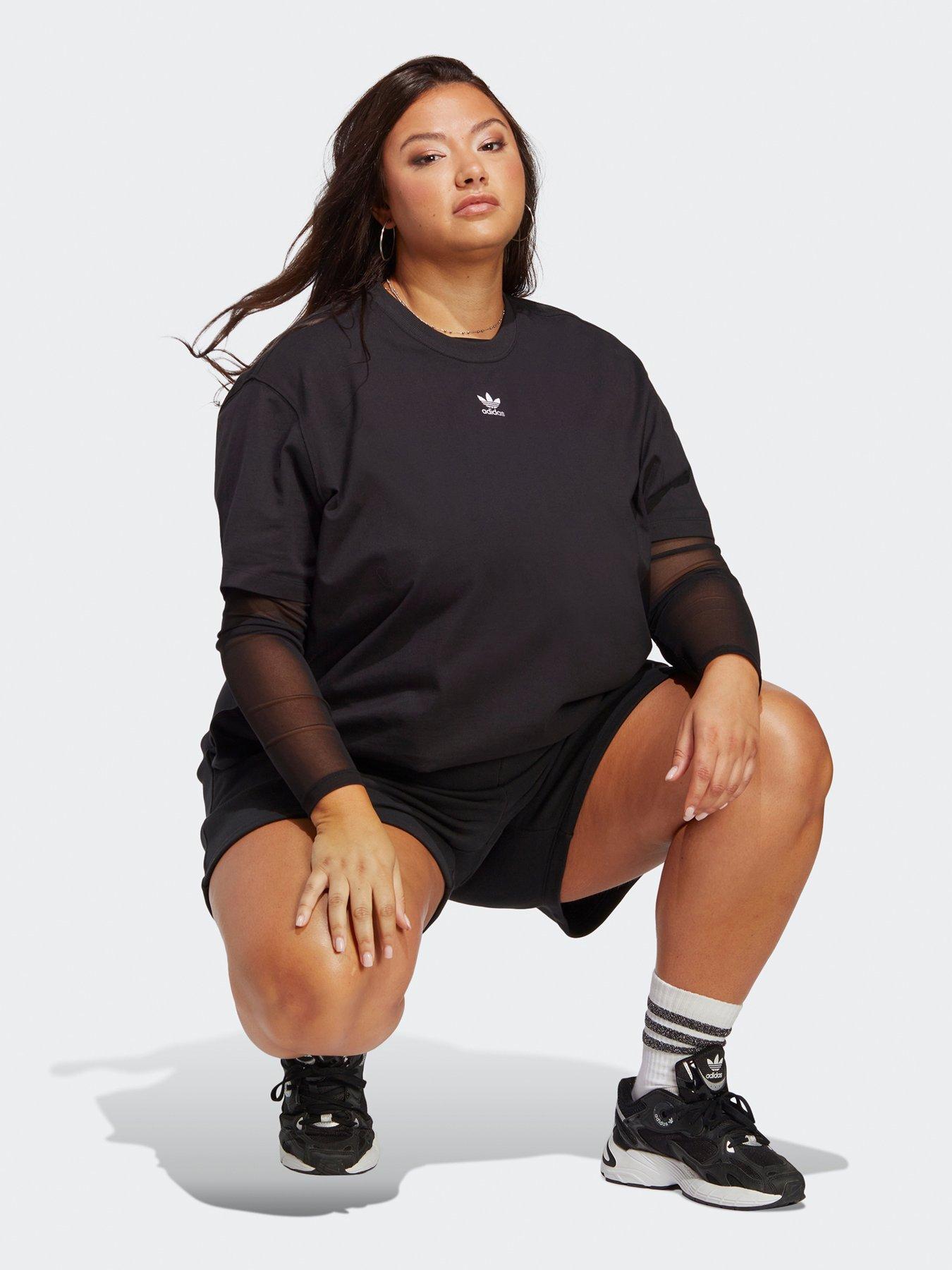 Image 3 of 4 of adidas Originals Womens Plus Size Trefoil Tee - Black