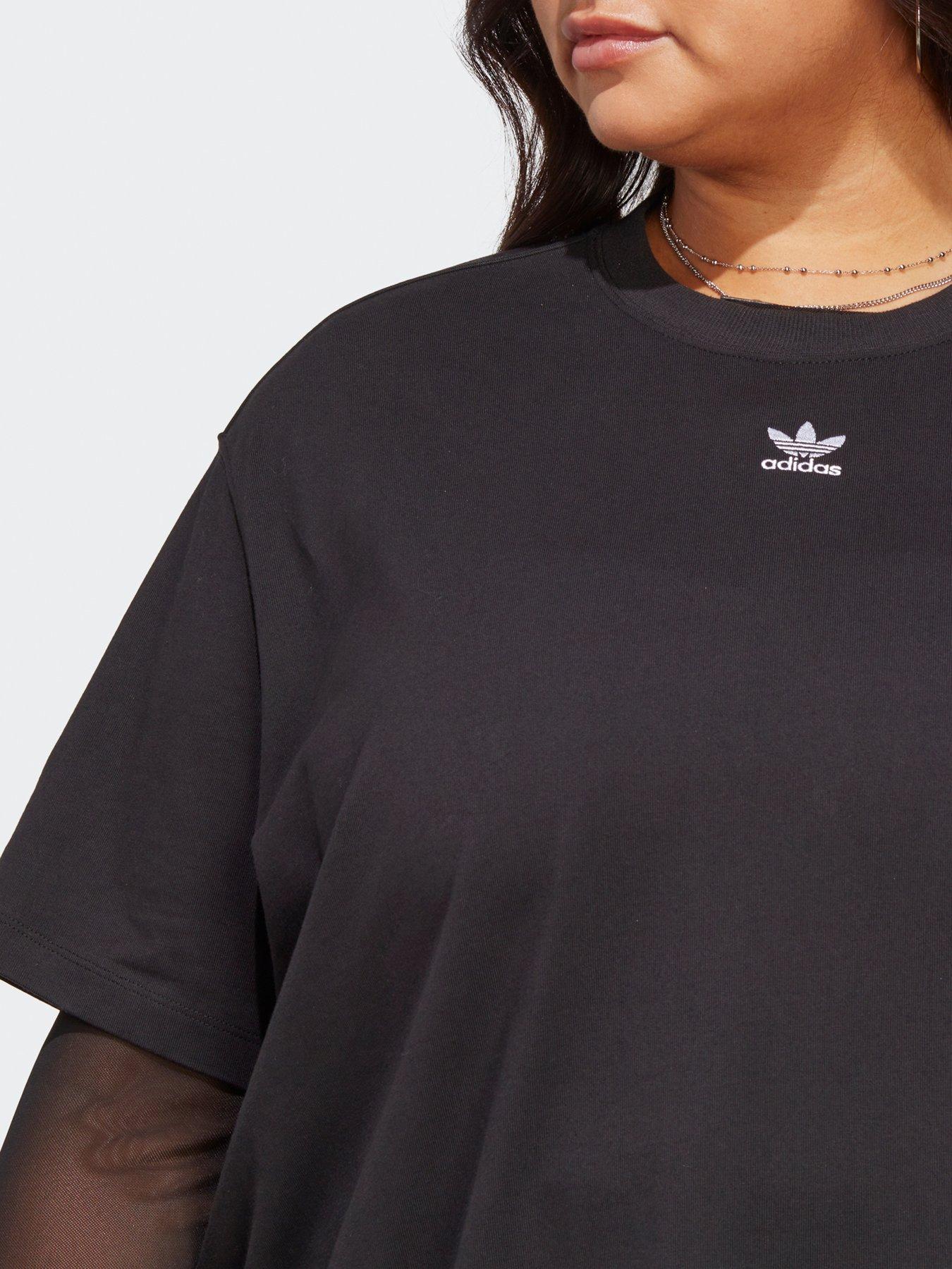 Image 4 of 4 of adidas Originals Womens Plus Size Trefoil Tee - Black
