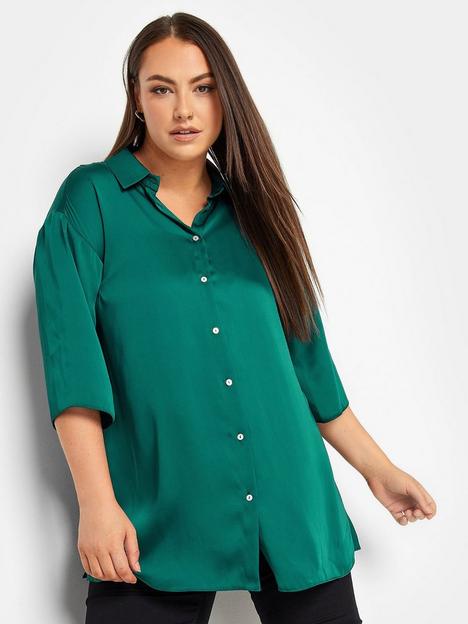 yours-collared-34-sleeved-shirt-teal