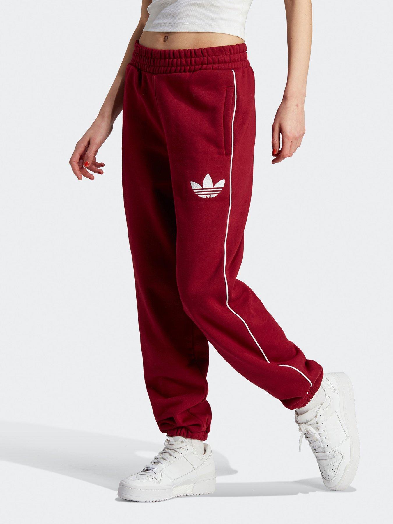 Adidas originals red hot sale track pants