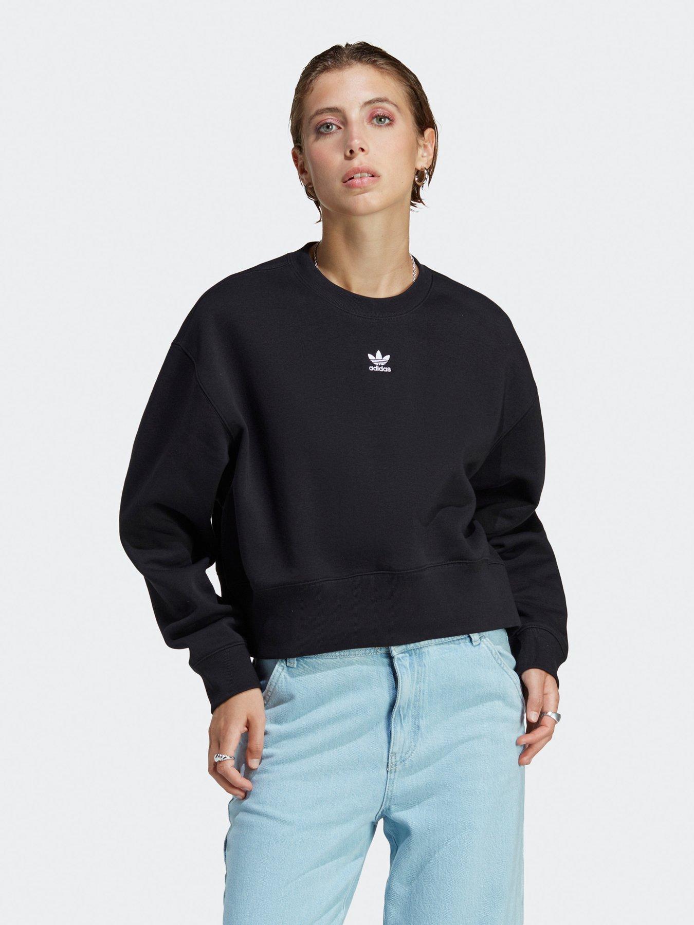 Adidas originals logo crew neck best sale sweatshirt black