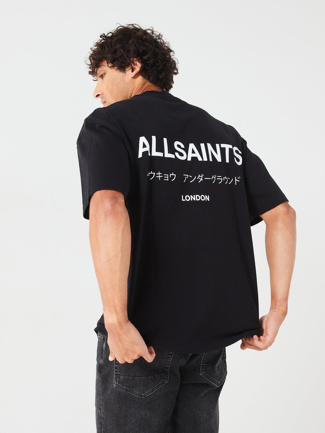 AllSaints Underground Back Print T shirt Black