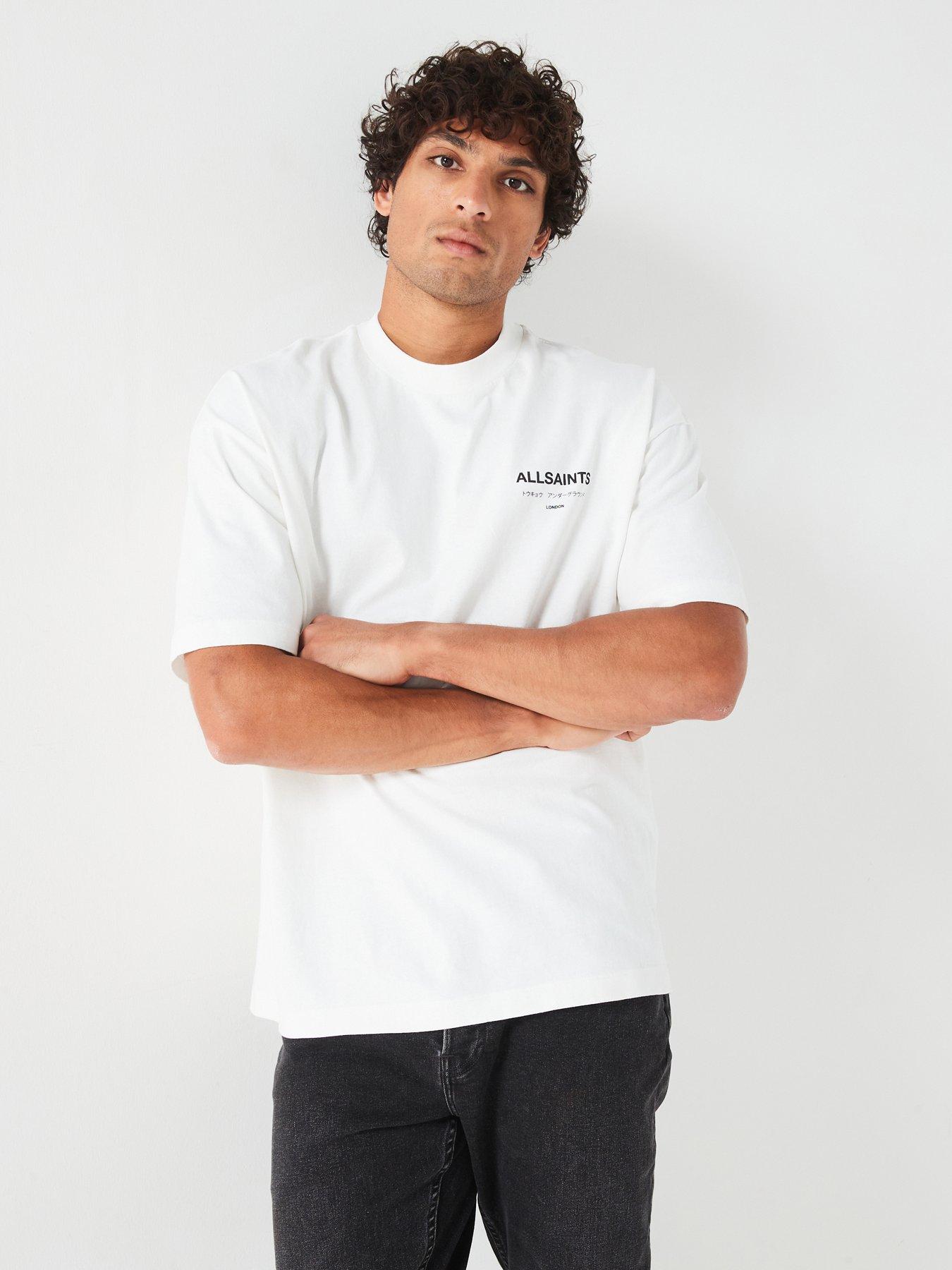 Image 2 of 6 of AllSaints Underground Back Print T-Shirt - Off White