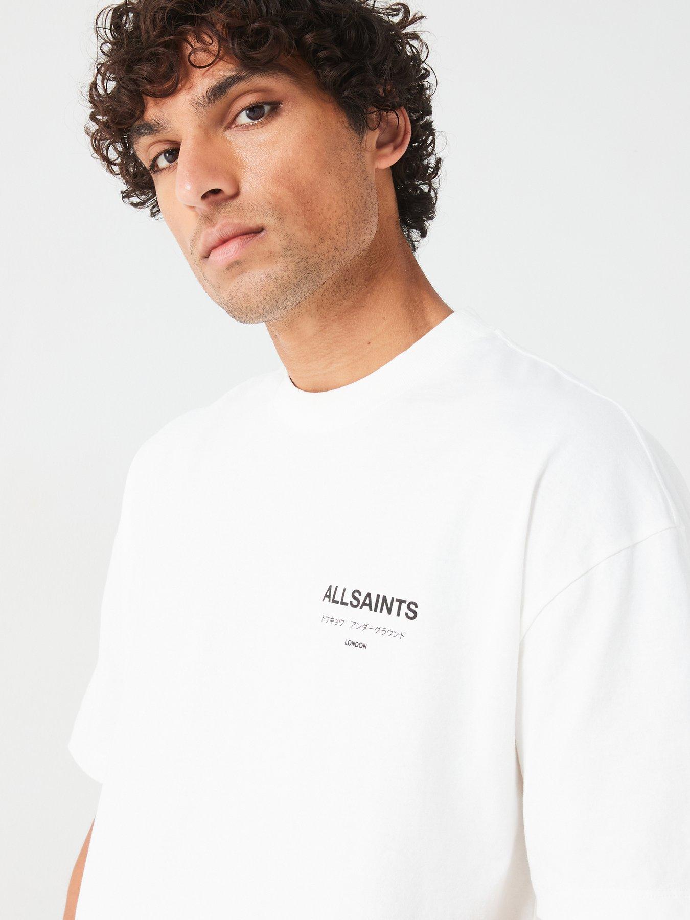 Image 4 of 6 of AllSaints Underground Back Print T-Shirt - Off White