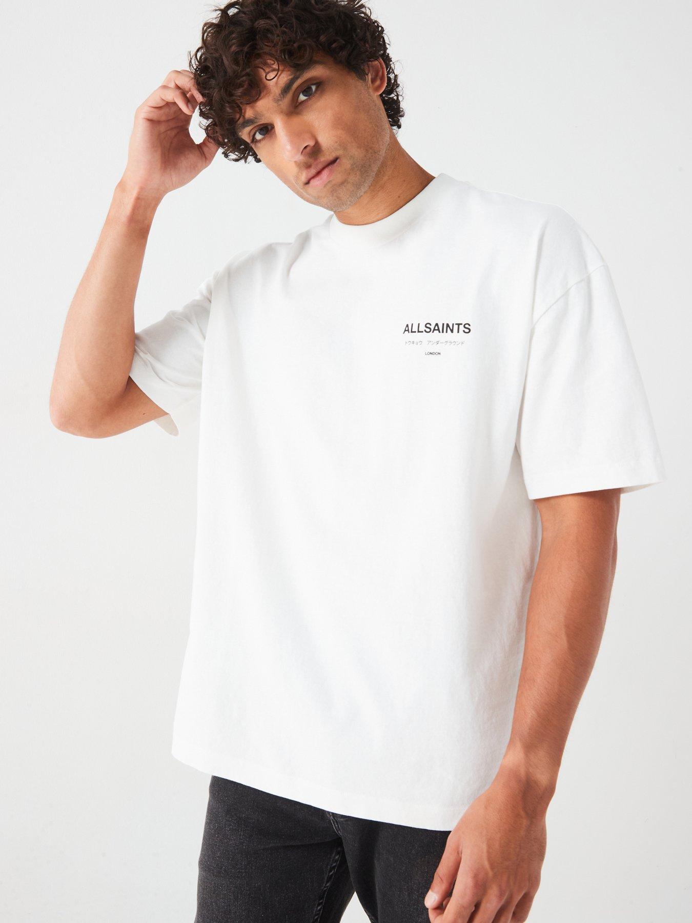 Image 6 of 6 of AllSaints Underground Back Print T-Shirt - Off White