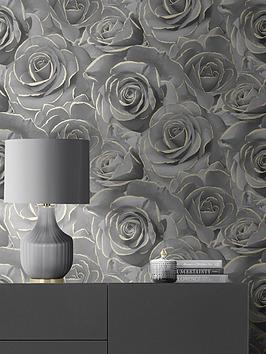 Product photograph of Muriva Madison Glitter Wallpaper - Black from very.co.uk