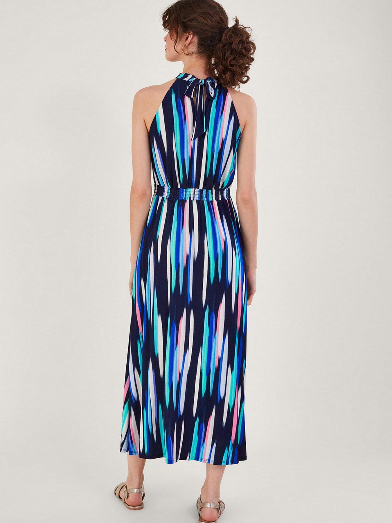 Monsoon Holly Halter Maxi Dress - Navy | very.co.uk