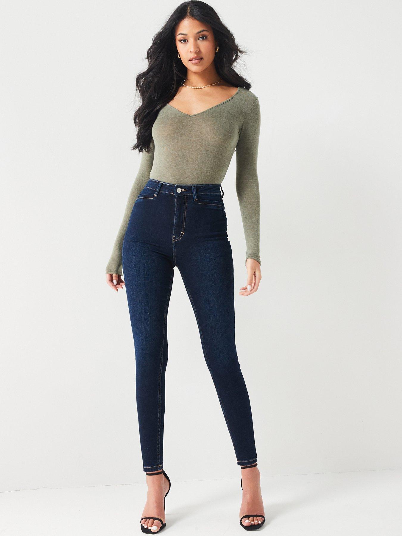 Womens high waisted hot sale super skinny jeans