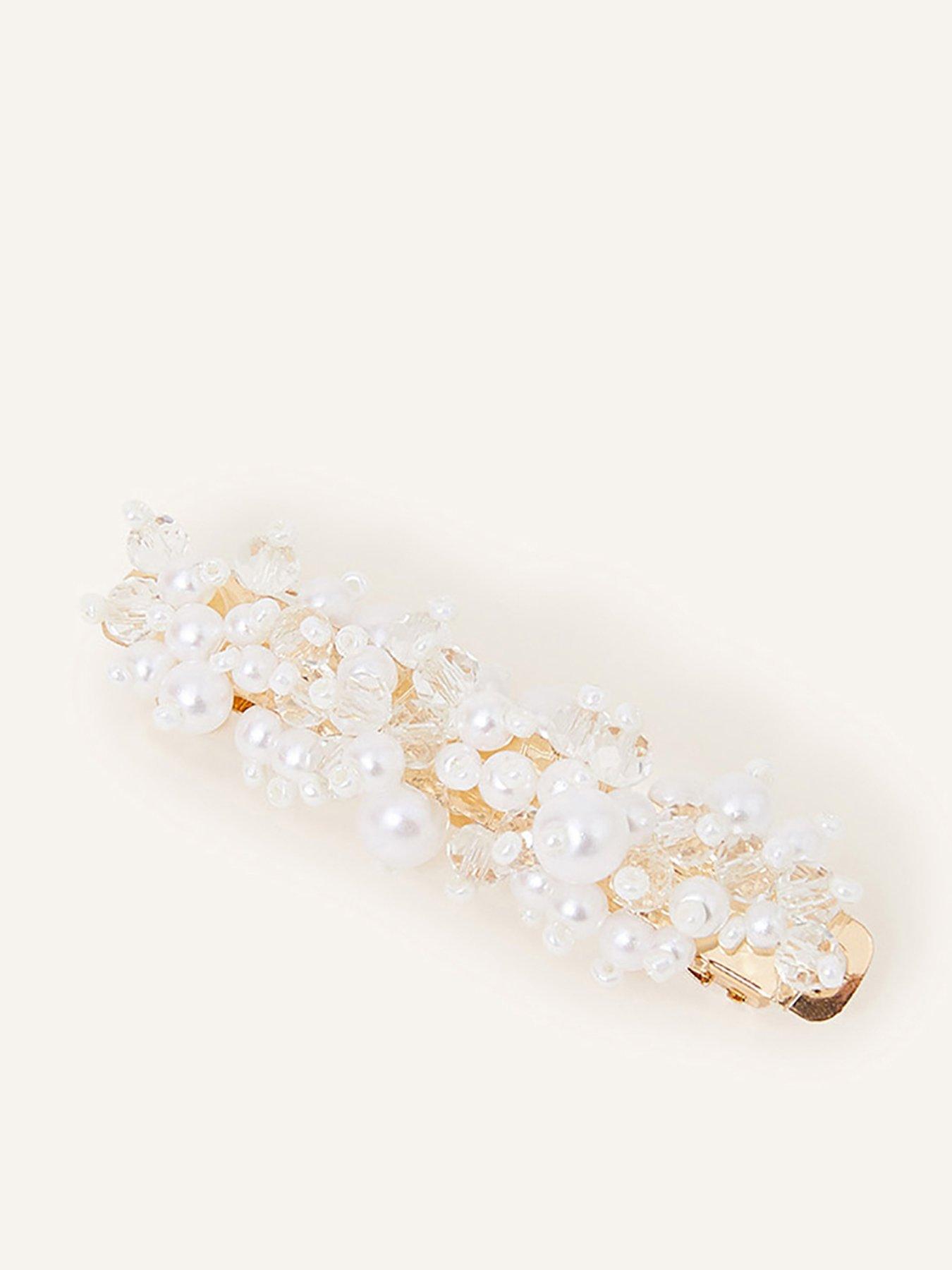 Image 1 of 3 of Accessorize Pearl &amp; Bead Barrette