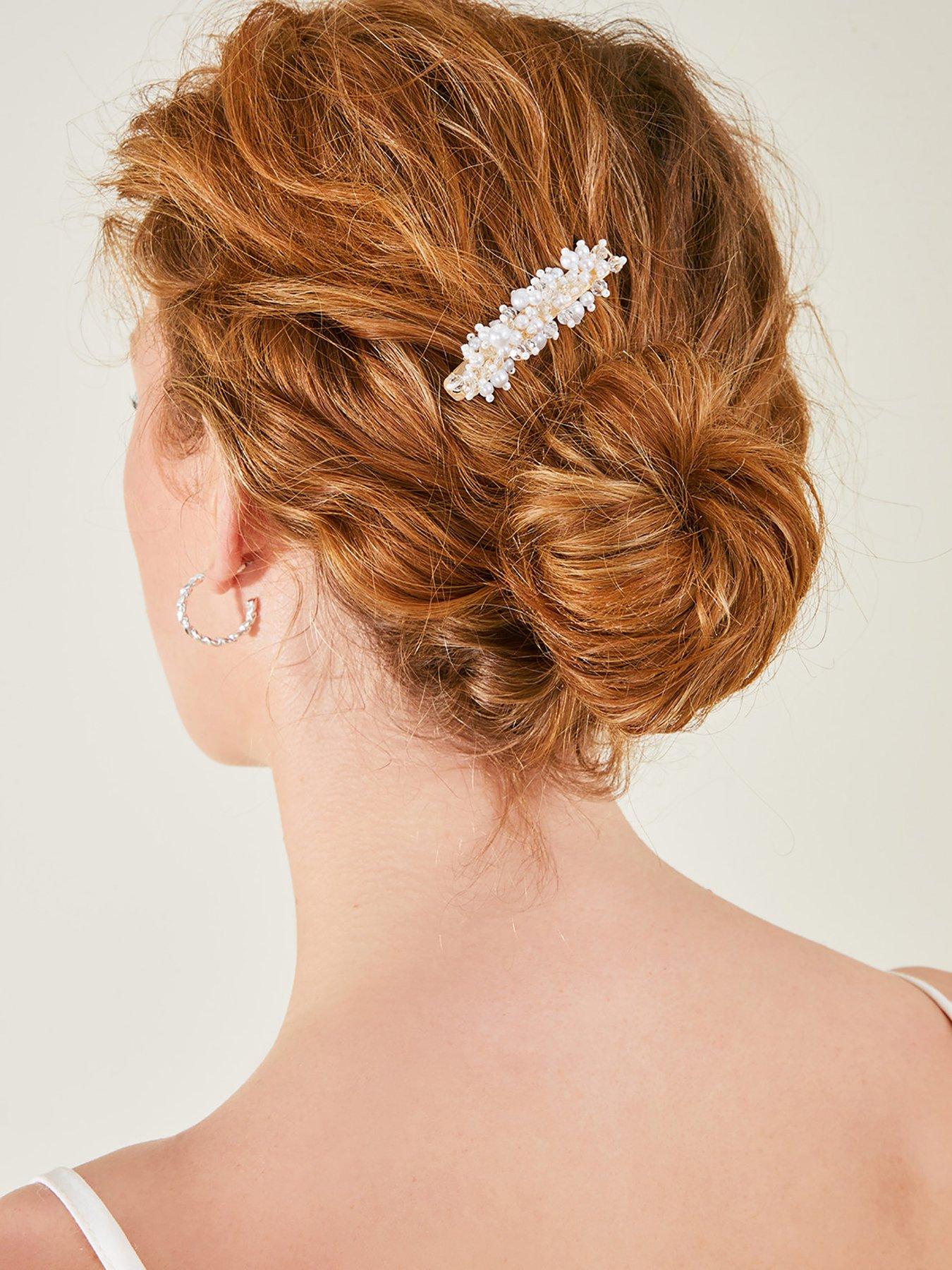 Image 2 of 3 of Accessorize Pearl &amp; Bead Barrette