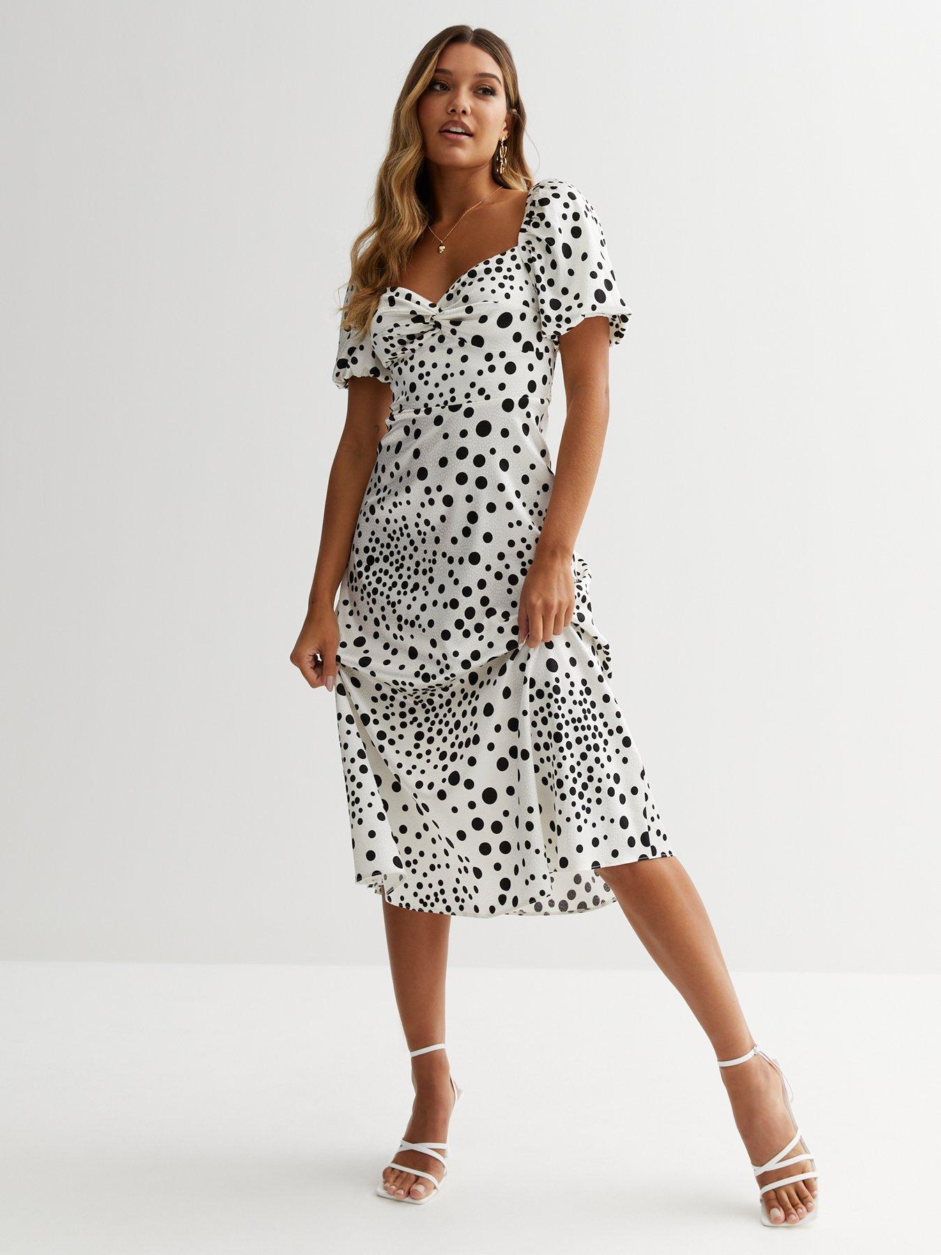 New look white outlet spotty dress