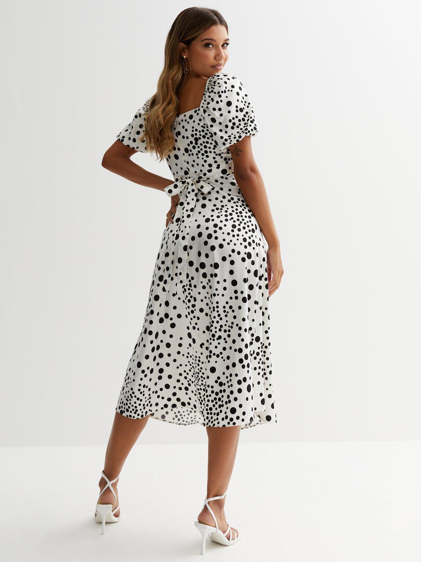 New look white spot hotsell midi dress