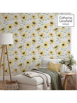 Product photograph of Catherine Lansfield Painted Sunflowers Yellow from very.co.uk