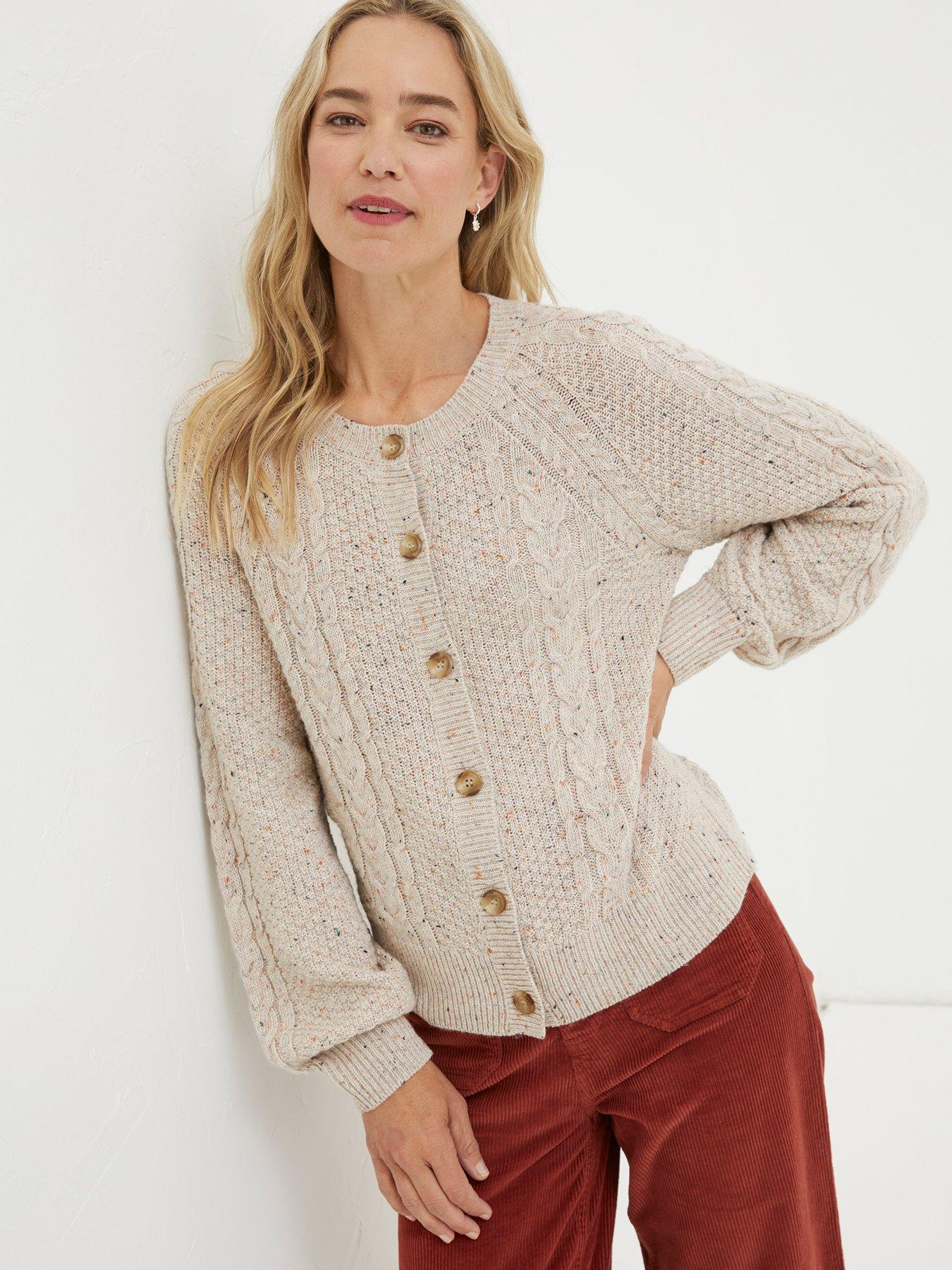 Cable Knit Cardigan Mimi in Cream