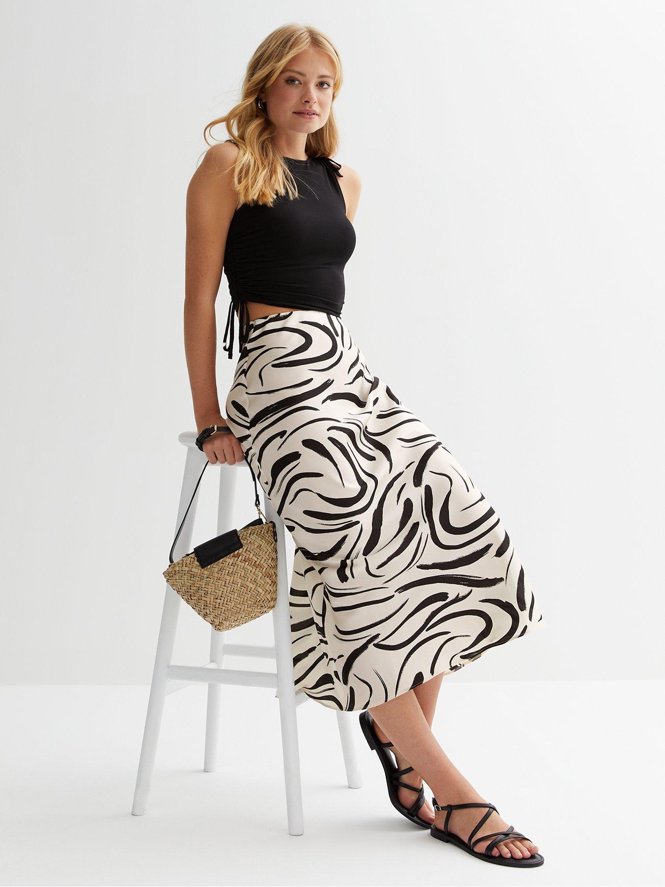 New look 2024 white midi skirt