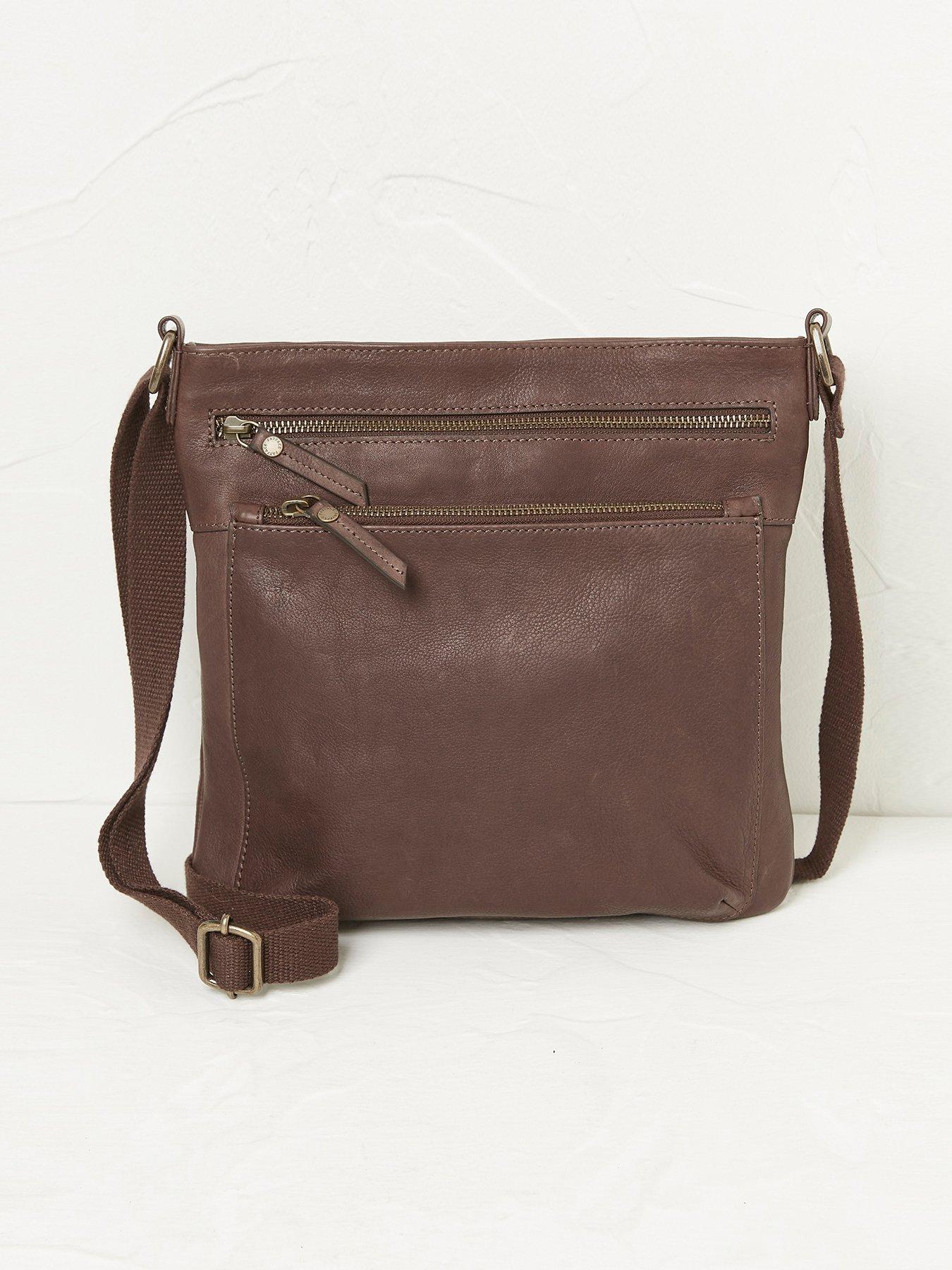 FatFace The Allie Leather Crossbody Bag Brown very.co.uk