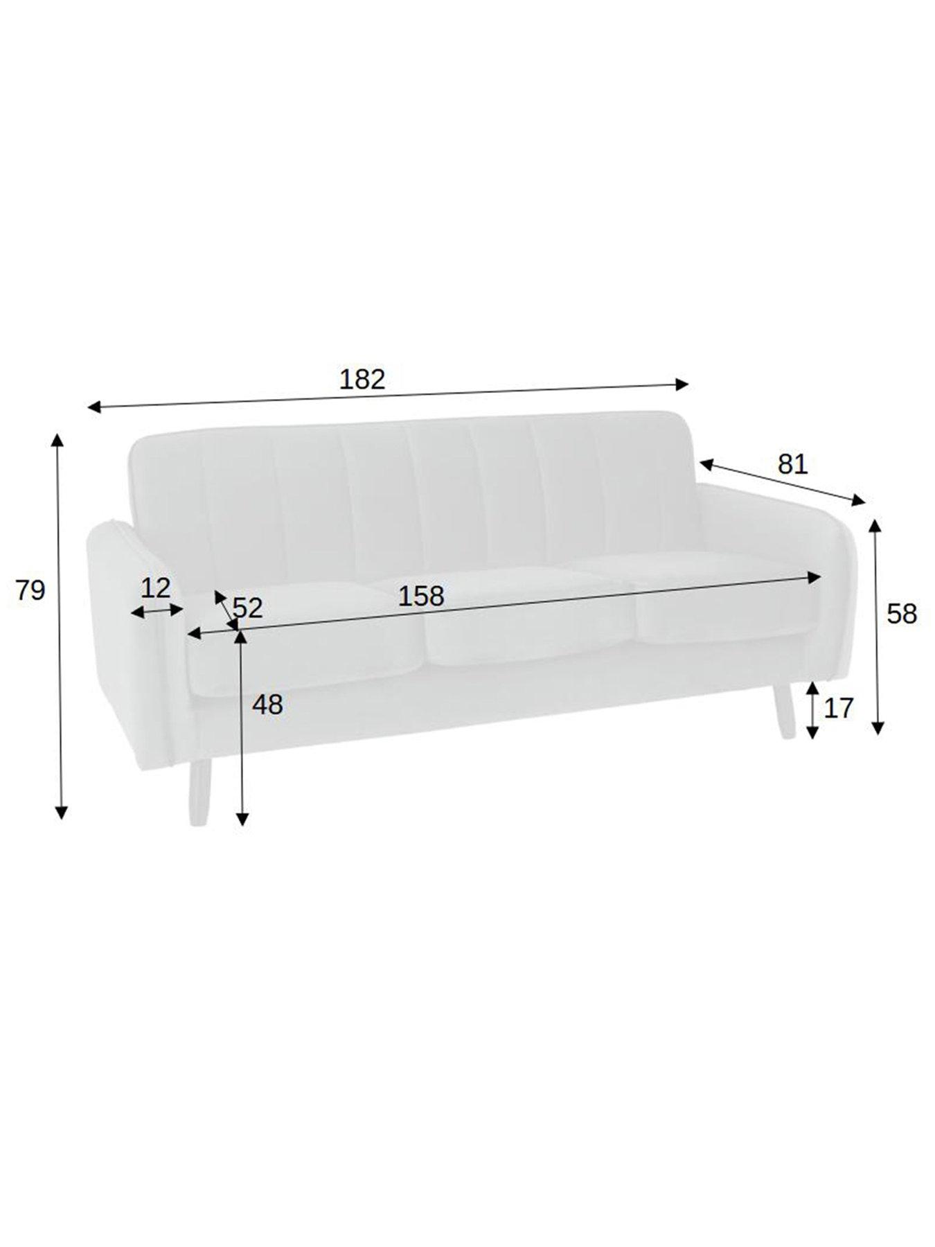 Image 6 of 7 of Very Home Jennifer Fabric Compact&nbsp;3 Seater Sofa&nbsp;- FSC&reg; Certified