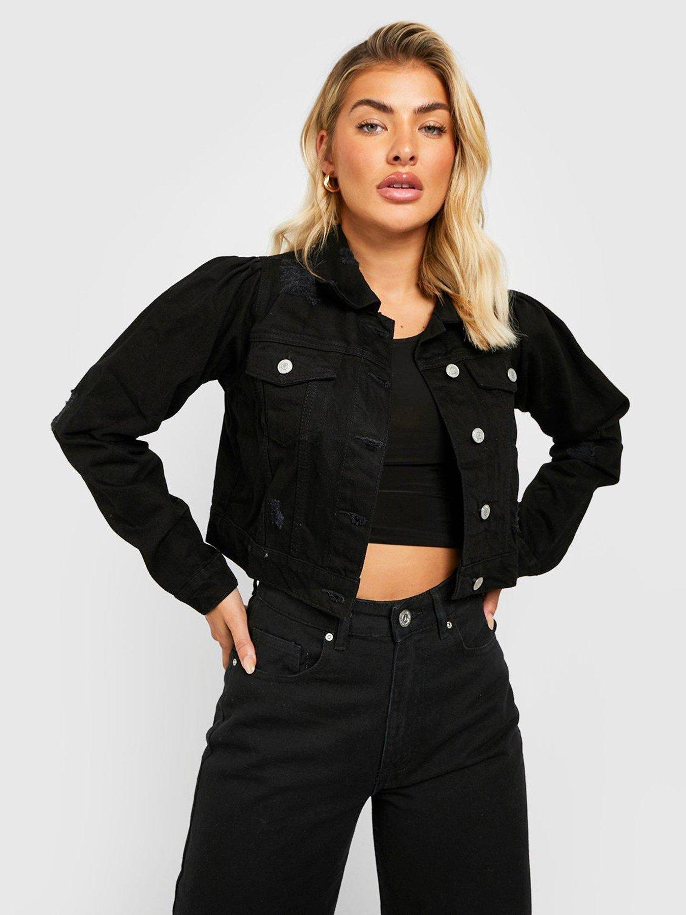 Puff shoulder shop denim jacket uk