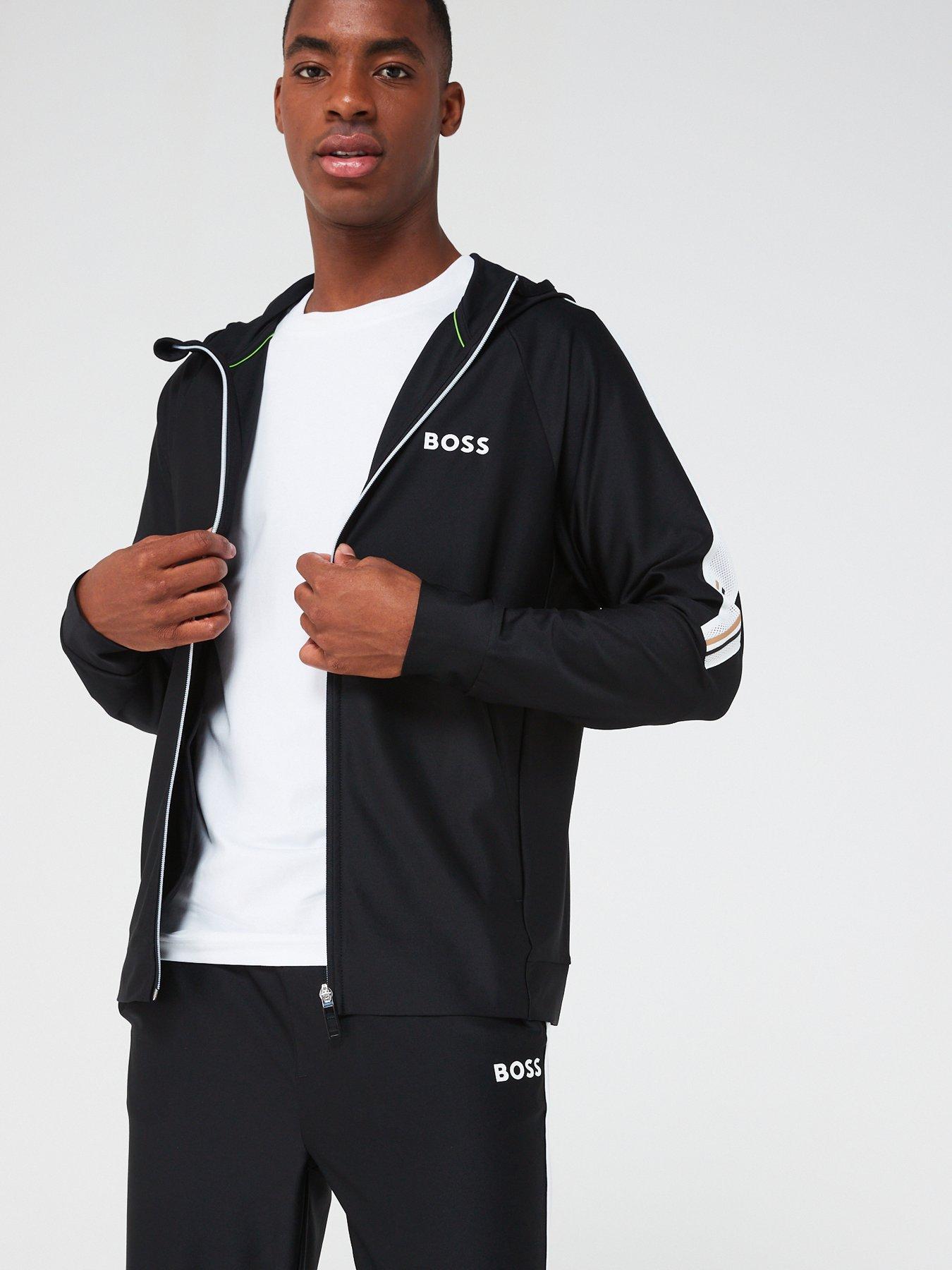 Boss hoodie black new arrivals