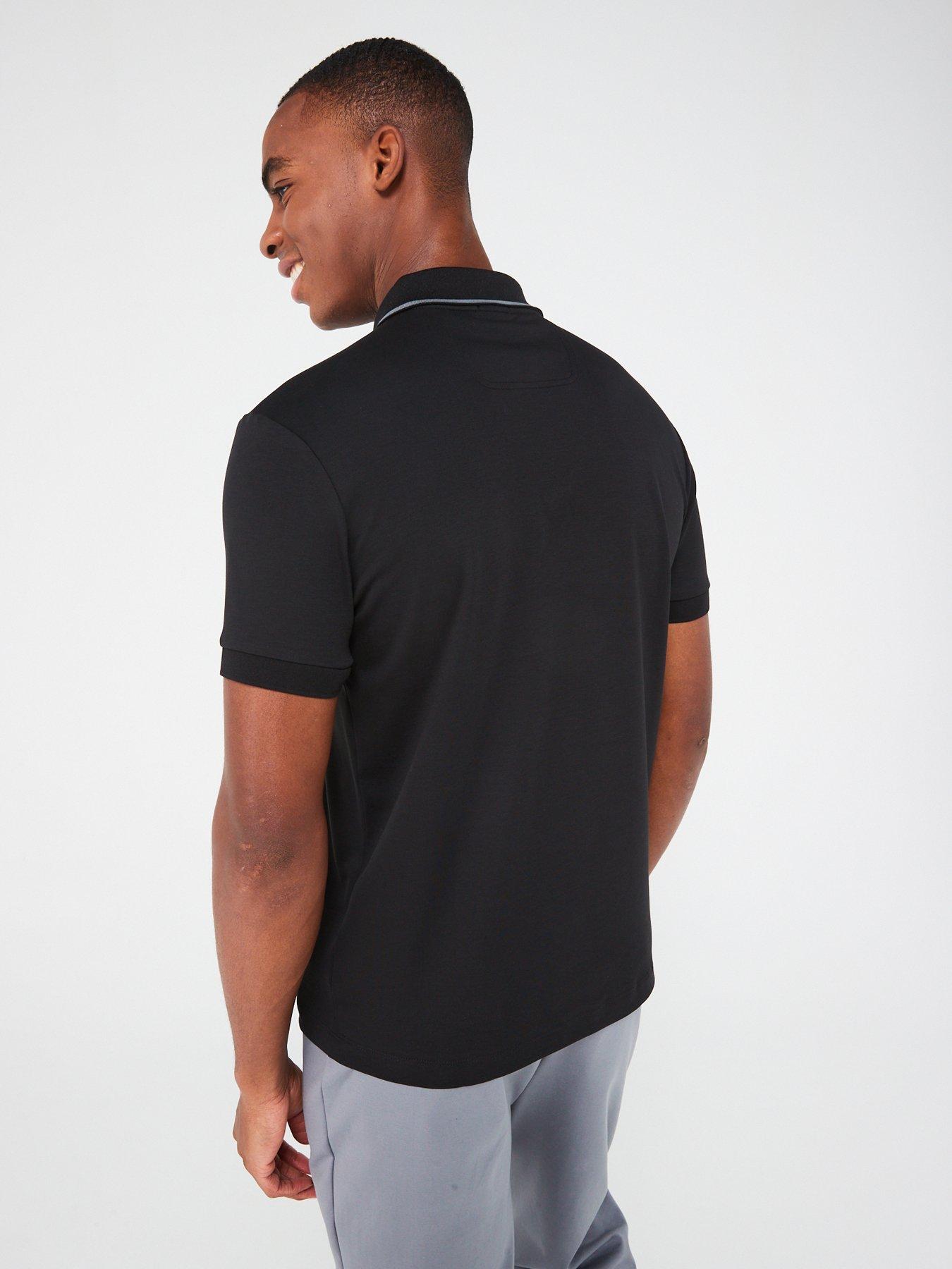 BOSS Paule Slim Fit Polo Shirt - Black | very.co.uk